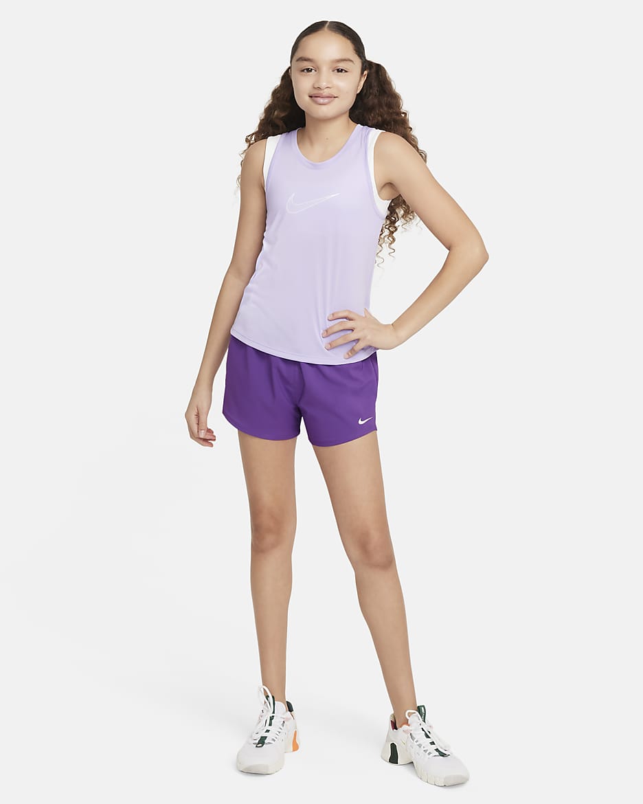 Nike One Older Kids' (Girls') Dri-FIT Training Tank - Hydrangeas/White