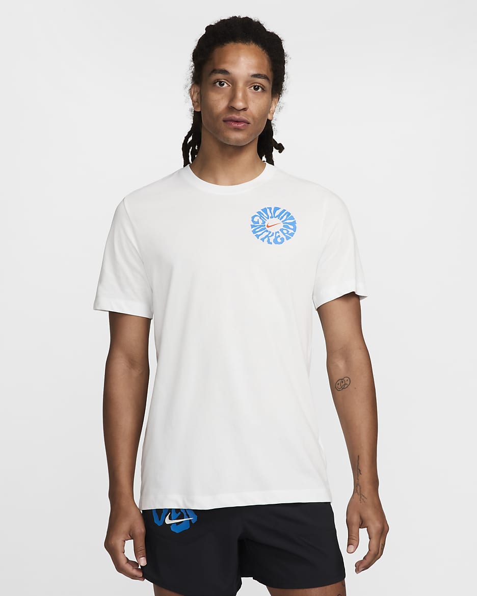 Nike Playera de correr Dri-FIT para hombre - Blanco cumbre