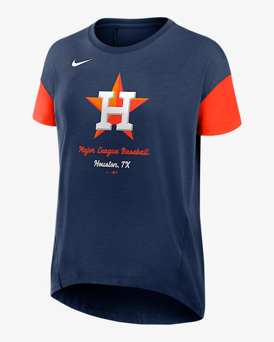 Playera Nike Dri-FIT de la MLB para mujer Houston Astros Flowy - Azul marino