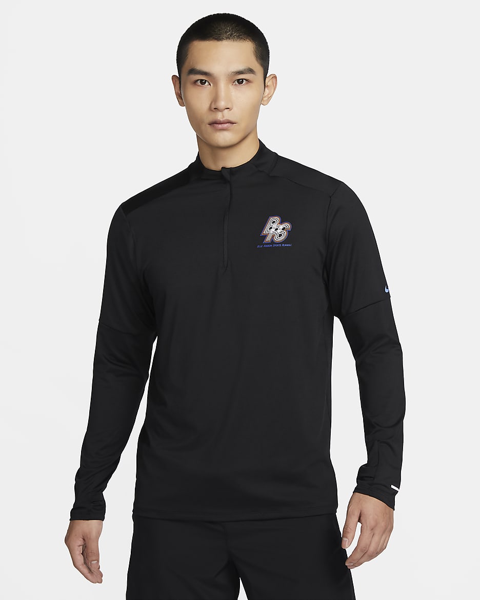 ナイキ ランニング エナジー メンズ Dri-FIT 1/2ジップ ランニングトップ - ブラック/ハイパーロイヤル/ハイパーロイヤル