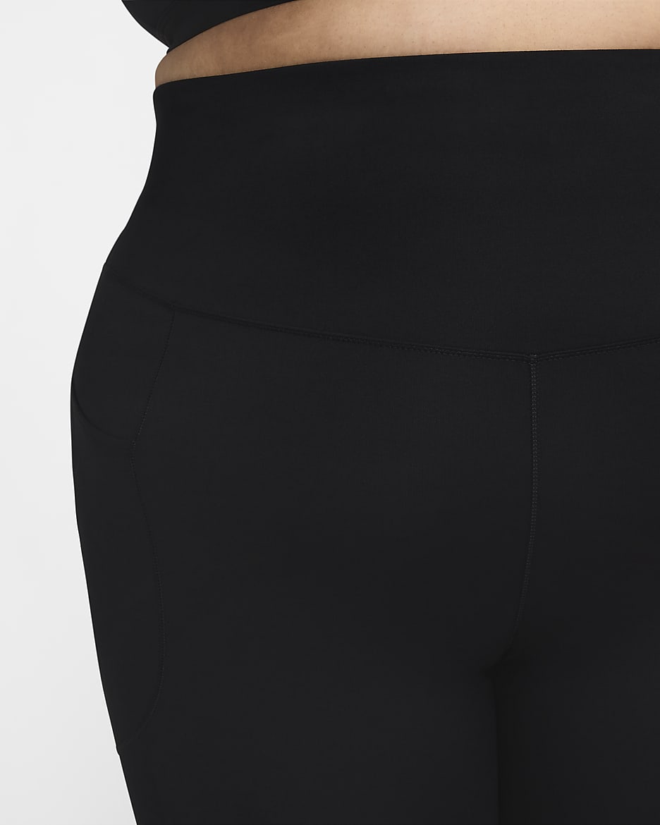 Nike One Women's High-Waisted 8" Biker Shorts with Pockets (Plus Size) - Black/Black