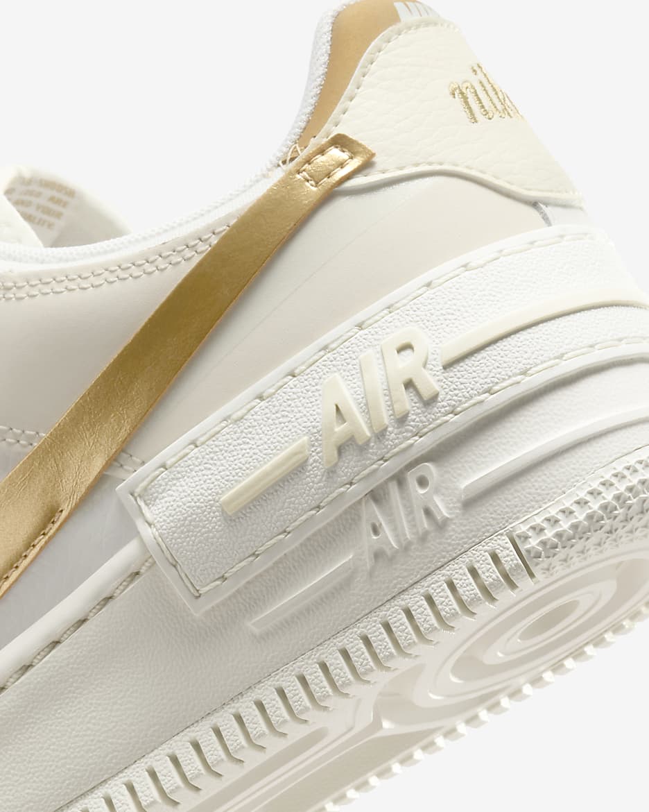 Nike Air Force 1 Shadow 女鞋 - Sail/Coconut Milk/Metallic Gold