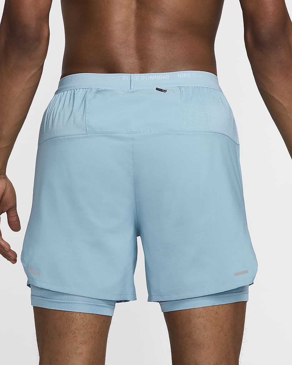 Nike Stride Men's Dri-FIT 13cm (approx.) Hybrid Running Shorts - Denim Turquoise/Denim Turquoise/Black