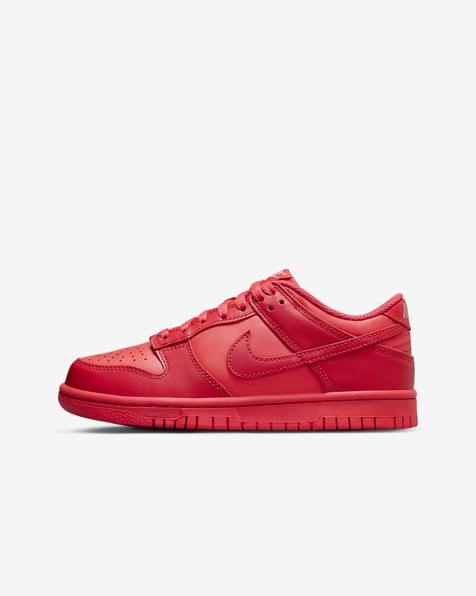 รองเท้าเด็กโต Nike Dunk Low - Track Red/Red Stardust/Track Red