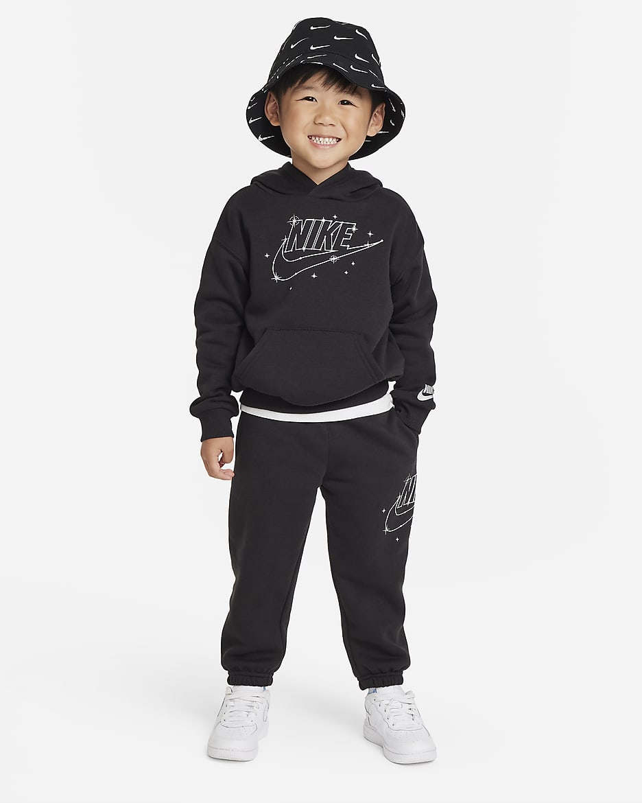 Nike Sportswear Shine Fleece Pullover Hoodie Toddler Hoodie - Black