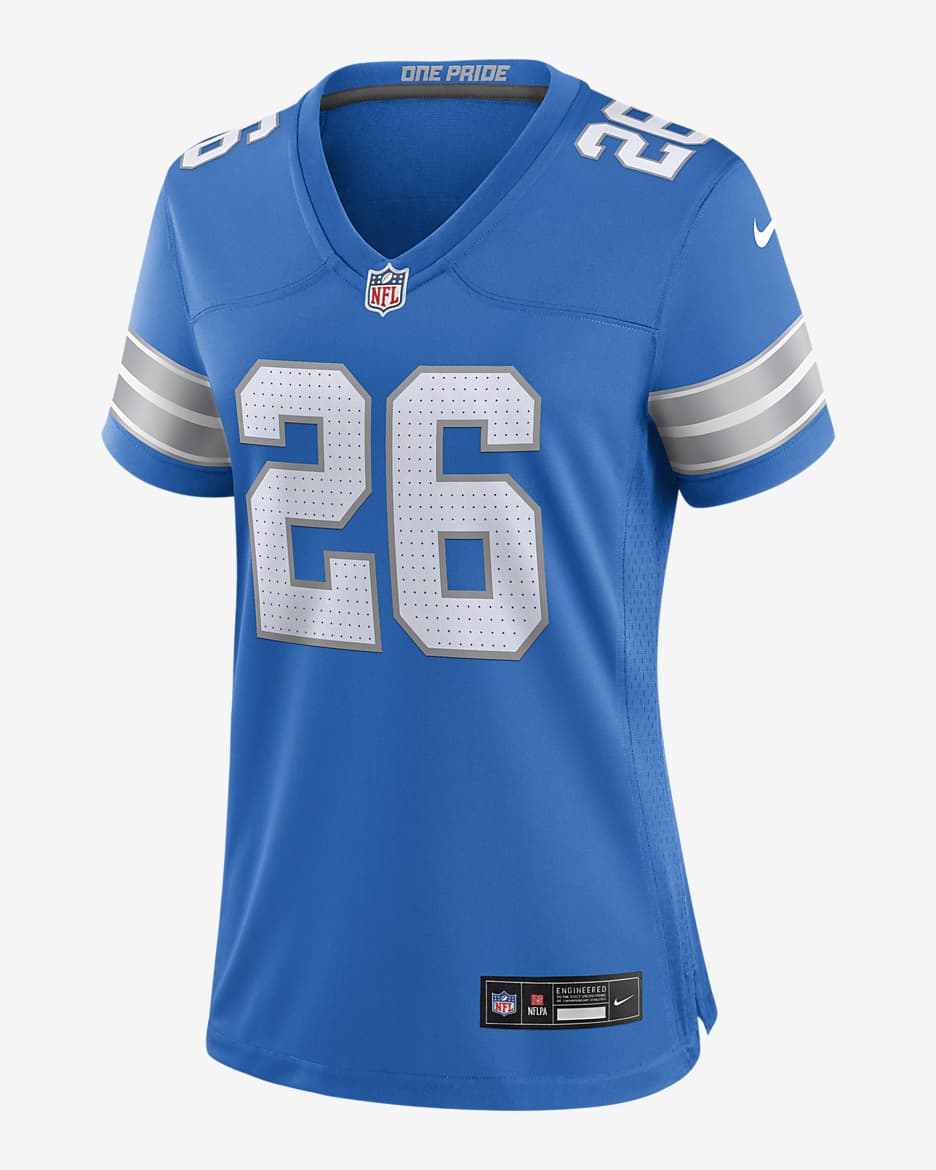 Jahmyr Gibbs Detroit Lions Women's Nike NFL Game Football Jersey - Blue