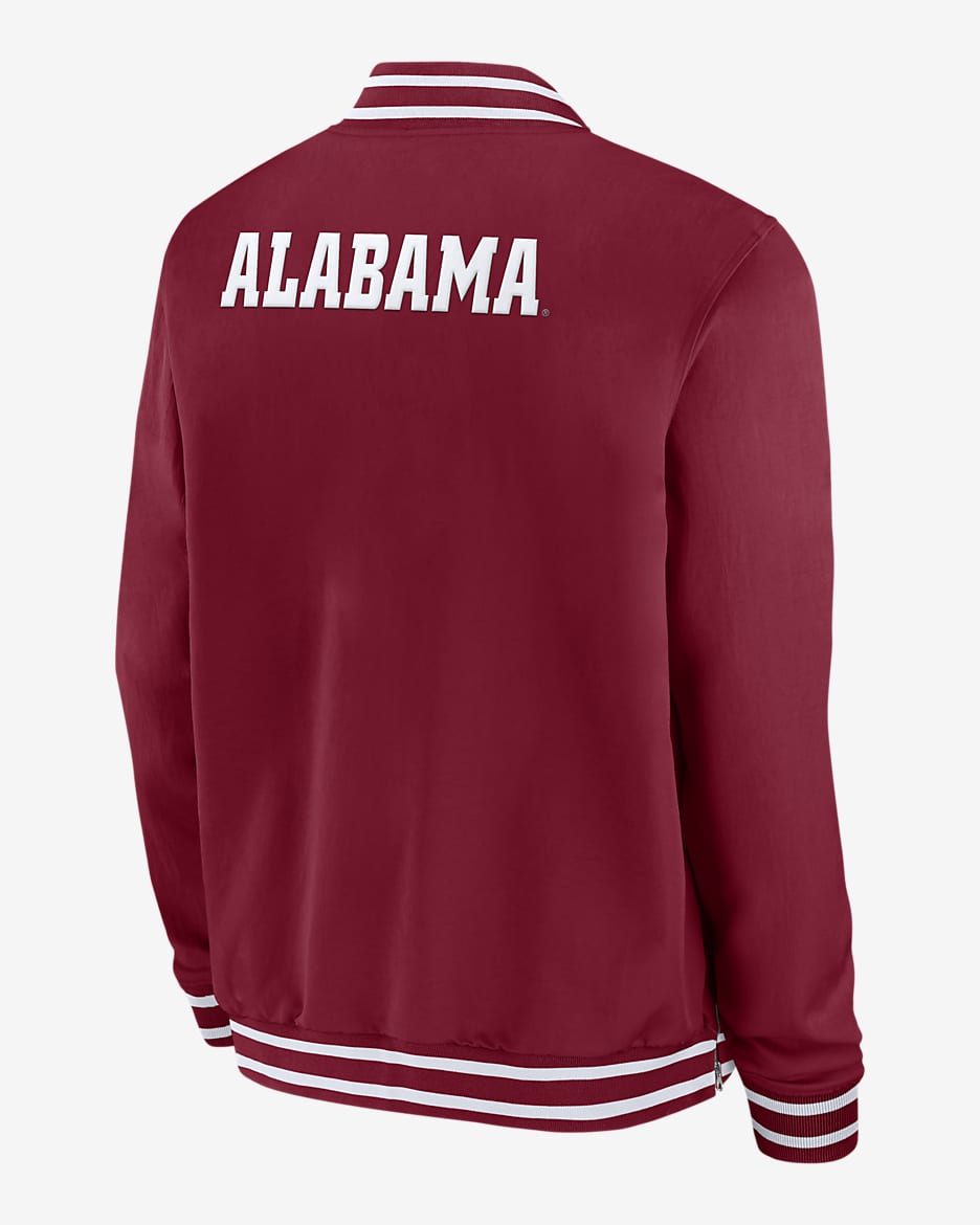 Alabama Crimson Tide Sideline Men's Nike College Full-Zip Bomber Jacket - Team Crimson