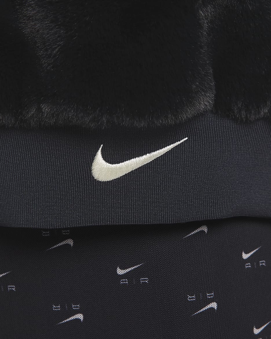 Nike Sportswear Women's Reversible Faux Fur Bomber - Black/Coconut Milk