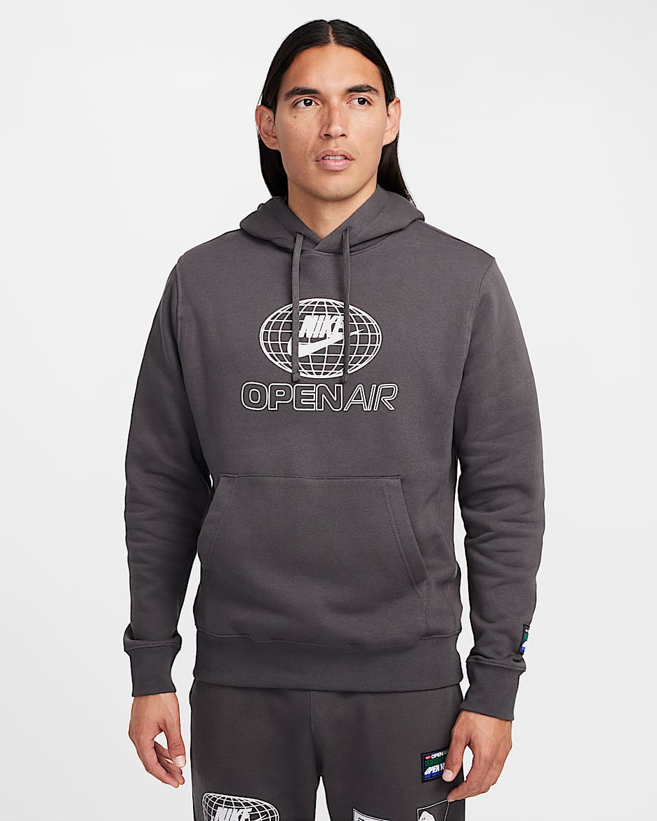 Nike Sportswear Club Men's Fleece Pullover Hoodie - Medium Ash/Light Bone