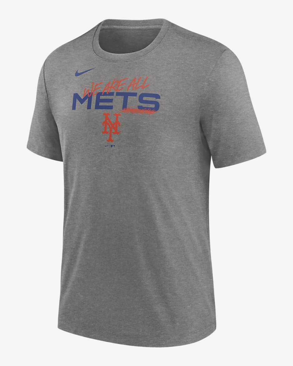 Nike We Are Team (MLB New York Mets) Men's T-Shirt - Charcoal Heather