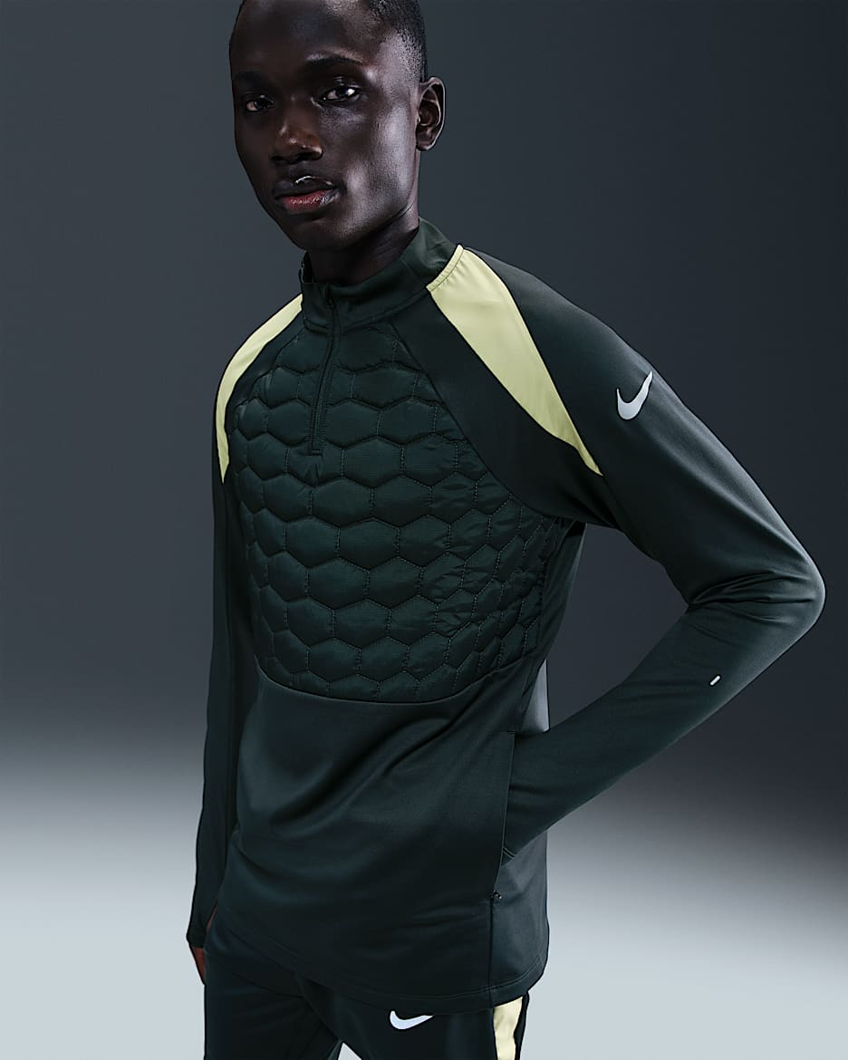 Maglia da calcio per allenamento Therma-FIT Nike Strike – Uomo - Seaweed/Limelight