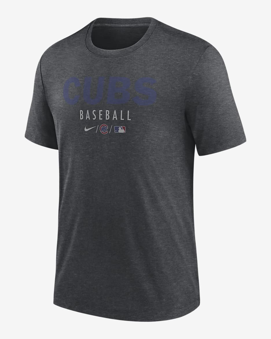 Playera para hombre Nike Dri-FIT Early Work (MLB Chicago Cubs) - Carbón jaspeado