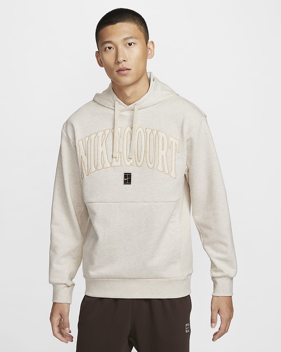 NikeCourt Heritage Men's Dri-FIT Fleece Tennis Hoodie - Light Orewood Brown/Pale Ivory