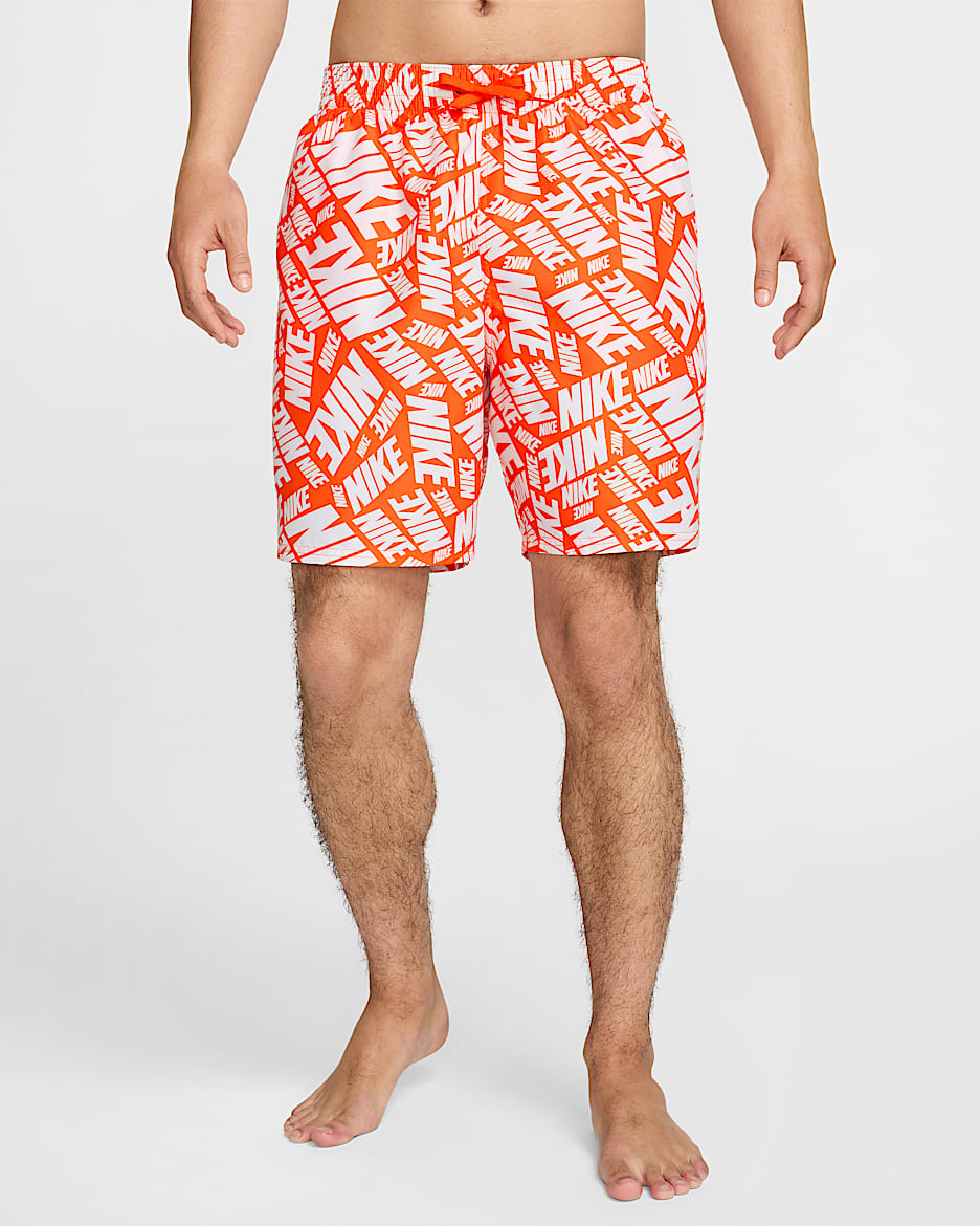 Shorts de vóleibol con forro de ropa interior de 18 cm para hombre Nike Swim Breaker - Naranja motor/Blanco/Blanco