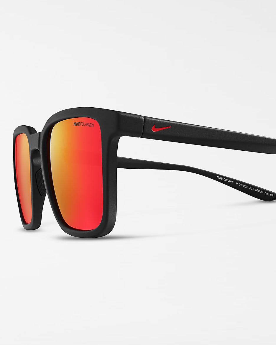 Nike Circuit Polarized Sunglasses - Black/University Red