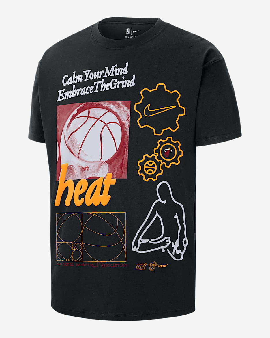 Miami Heat Courtside Men's Nike NBA Max90 T-Shirt - Black