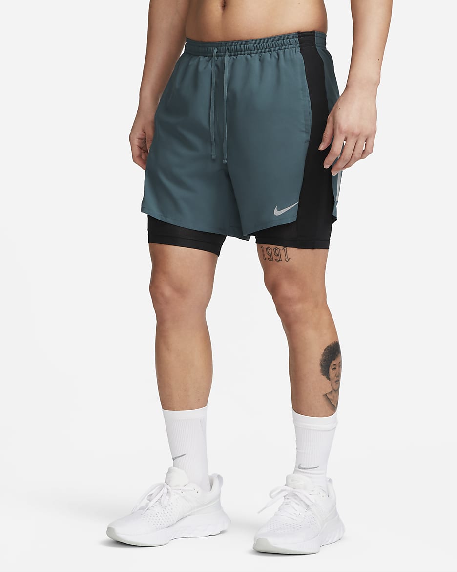 Nike Dri-FIT Run Division Stride Men's Running Shorts - Faded Spruce/Black