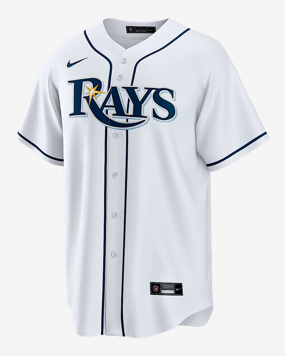 Jersey Nike de la MLB Replica para hombre Junior Caminero Tampa Bay Rays - Blanco