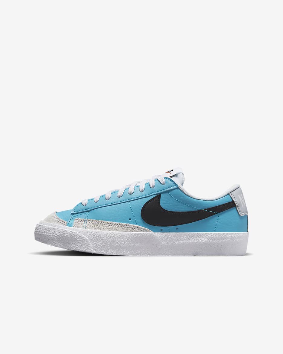 Nike Blazer 低筒 '77 大童鞋款 - Blue Lightning/Pure Platinum/白色/黑色