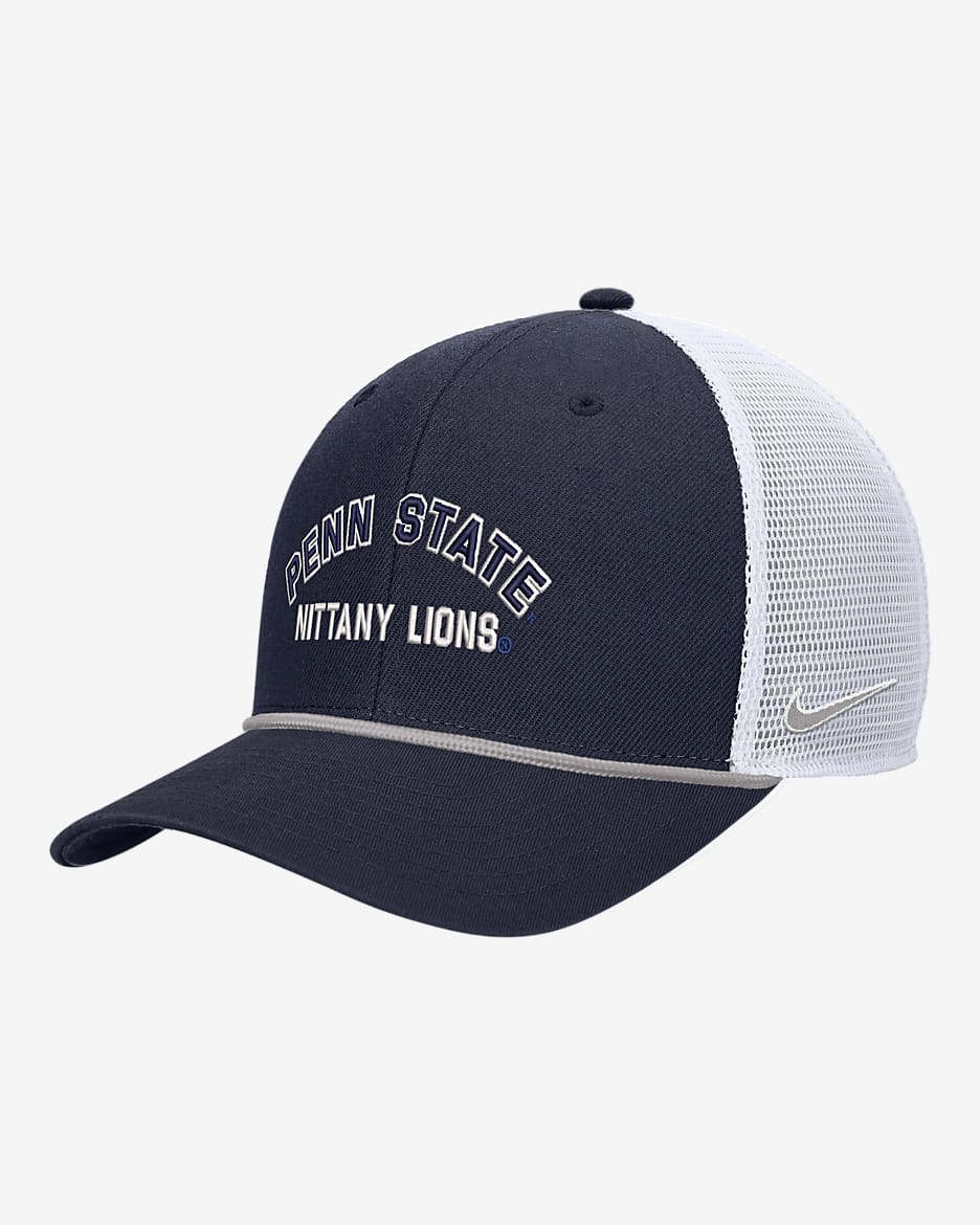 Gorra de rejilla universitaria con cierre a presión Nike Penn State - Azul marino