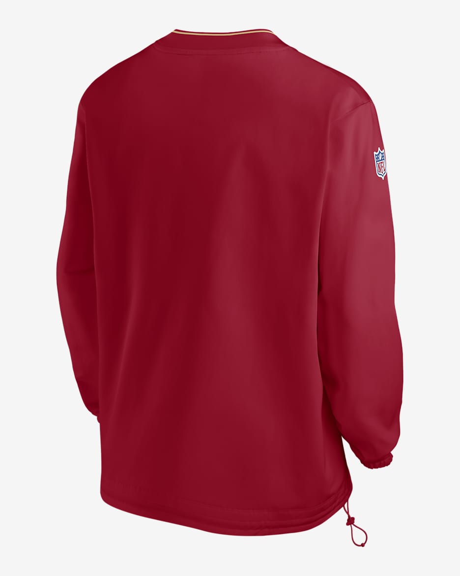 Playera rompevientos de manga larga de la NFL Nike para hombre San Francisco 49ers Sideline - Rojo