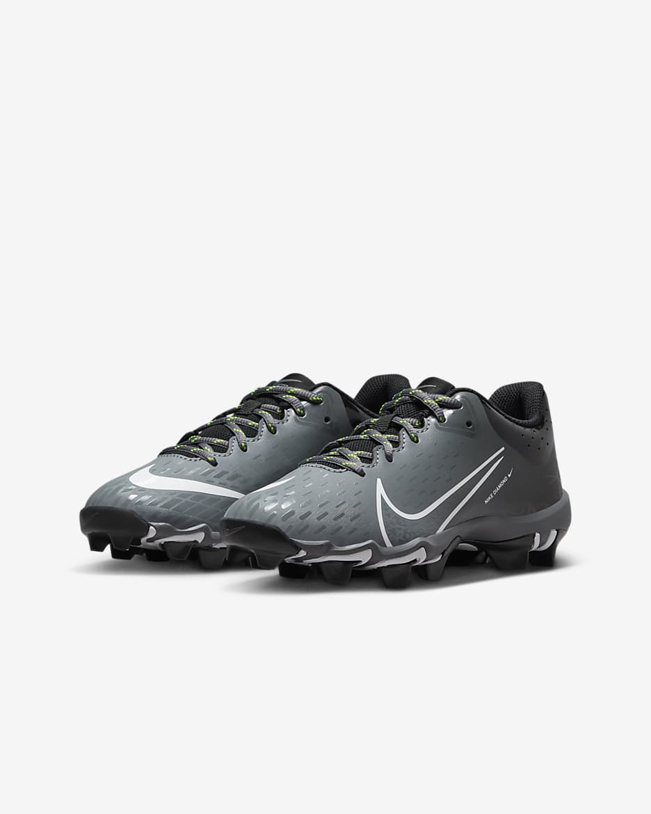 Nike Hyperdiamond 4 Keystone GG Big Kids' Softball Cleats - Black/Cool Grey/Volt/White