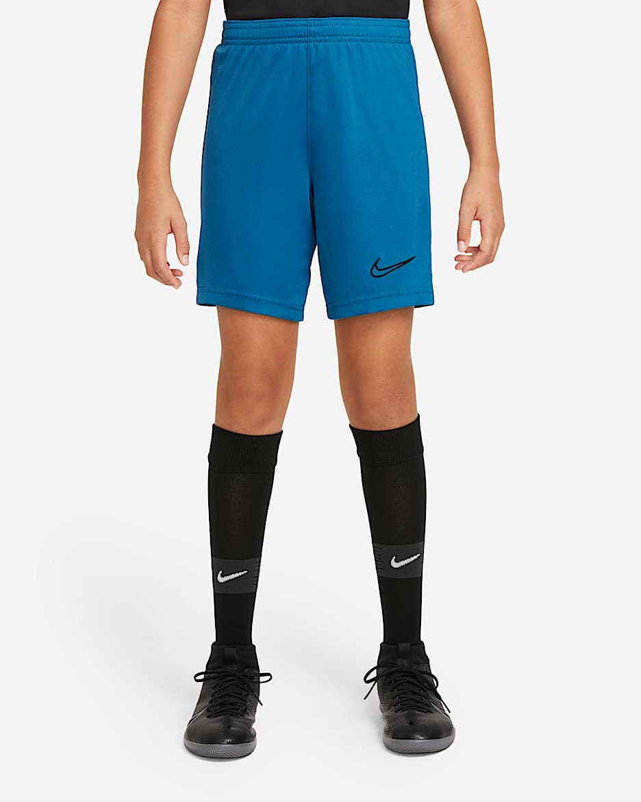 Shorts de fútbol tejidos para niños talla grande Nike Dri-FIT Academy - Azul puerto deportivo oscuro/Negro/Azul puerto deportivo oscuro/Negro