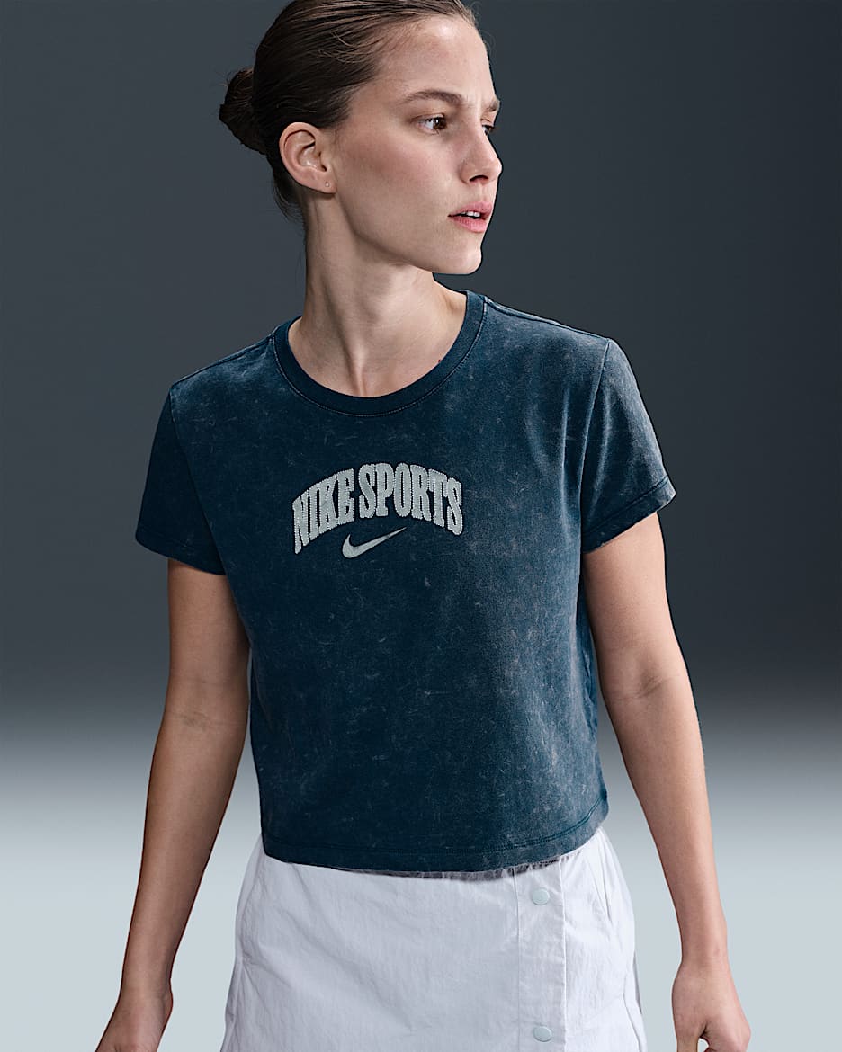 Playera de manga corta para mujer Nike Sportswear - Azul marino militar