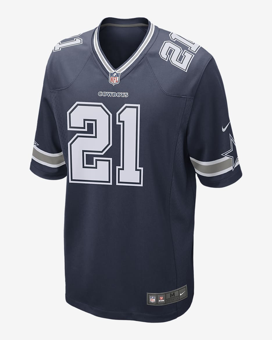 NFL Dallas Cowboys (Ezekiel Elliott) Men's Game American Football Jersey - College Navy/College Navy
