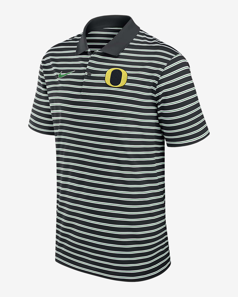 Oregon Ducks Primetime Victory Striped Men's Nike Dri-FIT College Polo - Black