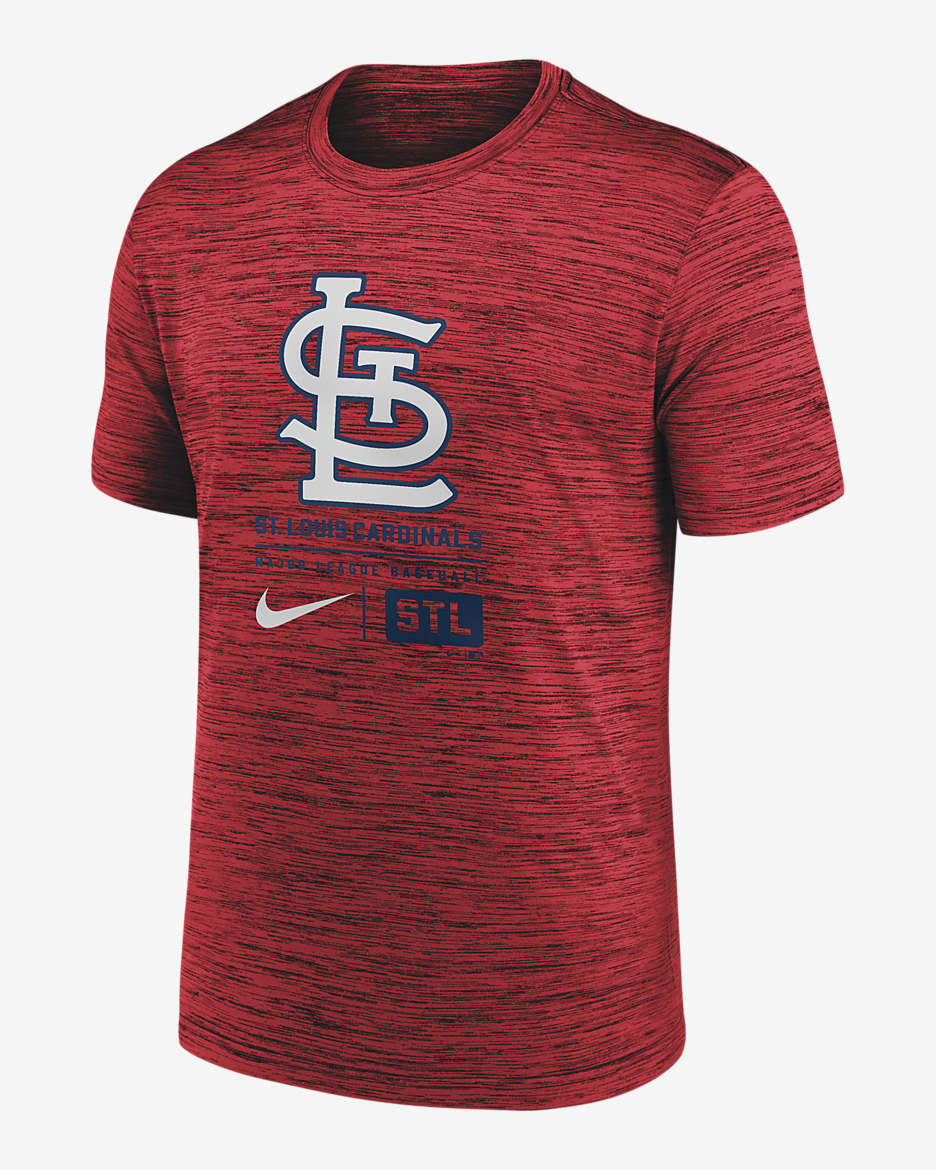 St. Louis Cardinals Large Logo Velocity Men's Nike MLB T-Shirt - Red