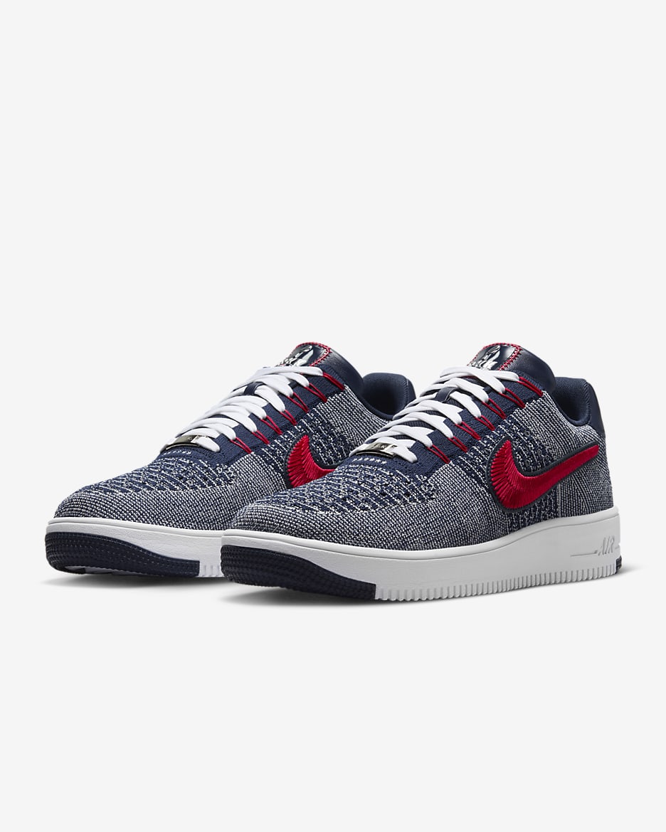 Nike Air Force 1 Ultra Flyknit Low Men's Shoes - Wolf Grey/College Navy/White/University Red