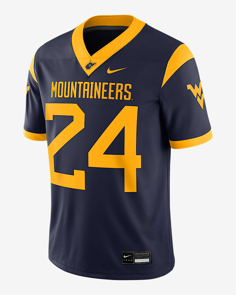 West Virginia Mountaineers Men's Nike Dri-FIT College Game Jersey - College Navy