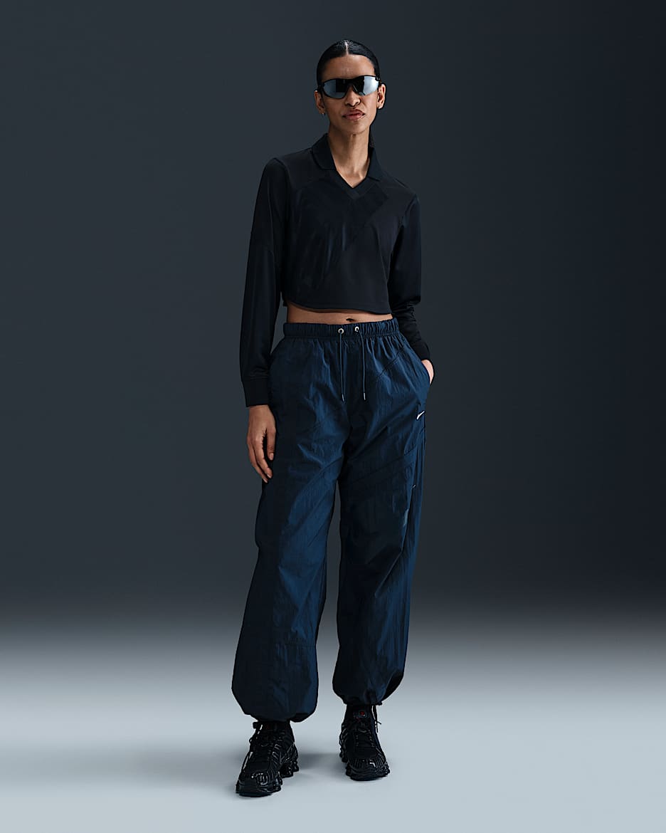 Nike Sportswear Women's Mid-Rise Loose Woven Open-Hem Trousers - Armoury Navy/Armoury Navy/Armoury Navy/Armoury Navy