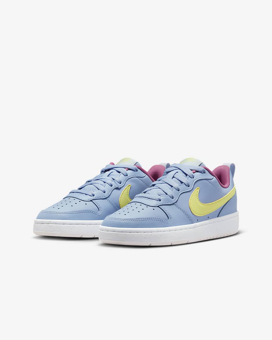 Nike Court Borough Low 2 Older Kids' Shoes - Cobalt Bliss/Pearl Pink/Cosmic Fuchsia/Light Lemon Twist