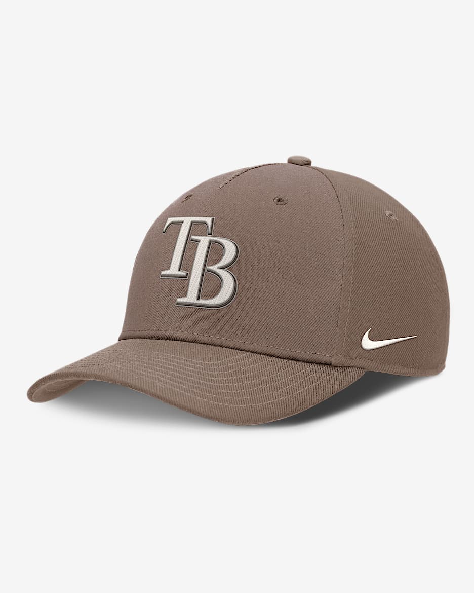 Gorra Nike Dri-FIT de la MLB ajustable para hombre Tampa Bay Rays Rise - Marrón visón
