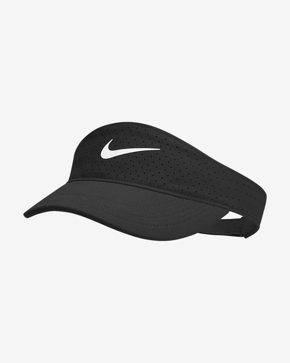 Nike AeroBill Adjustable Training Visor - Black/White