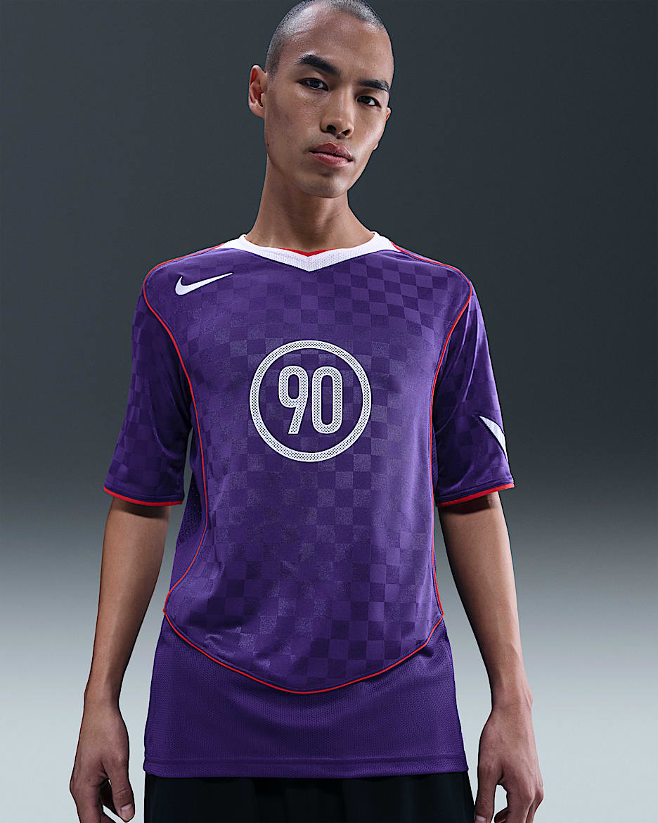 Nike Total 90 Men's Dri-FIT Short-Sleeve Football Top - Court Purple/White/Gym Red/White