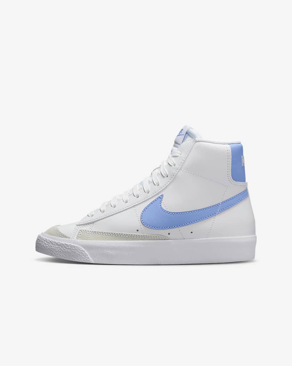 Tenis para niños grandes Nike Blazer Mid '77 - Blanco/Royal pulso