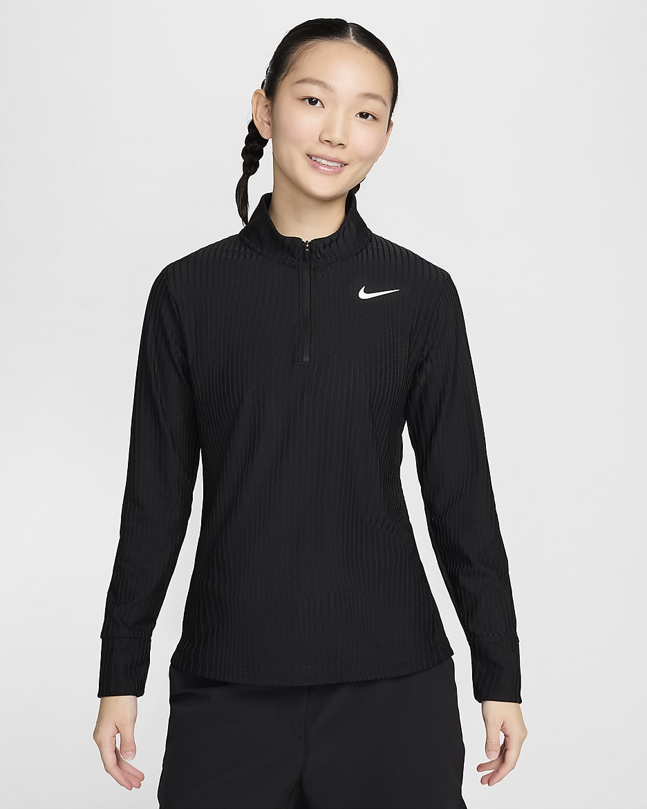 Nike Tour Women's Dri-FIT ADV 1/4-Zip Golf Top - Black/White