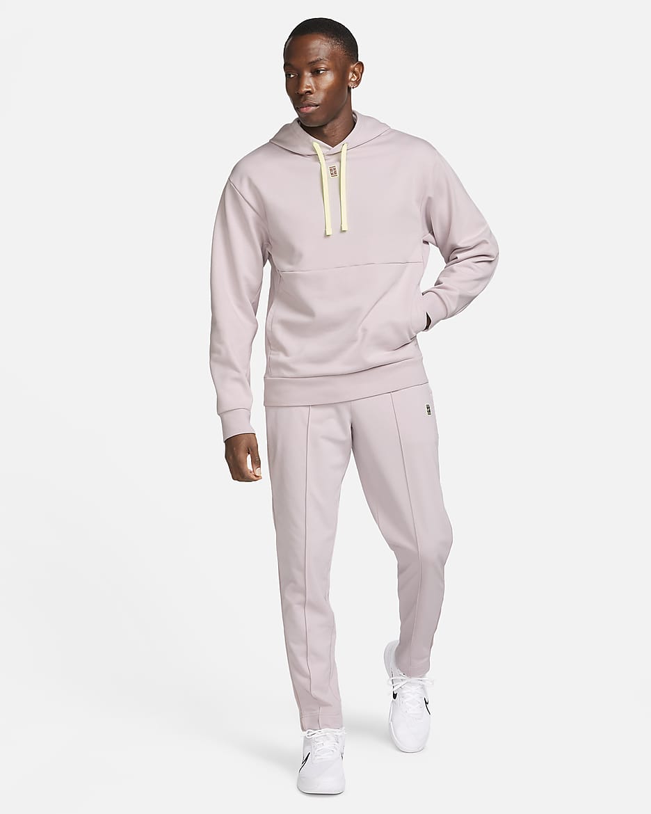 Sweat à capuche de tennis en tissu Fleece NikeCourt pour Homme - Platinum Violet/Barely Volt