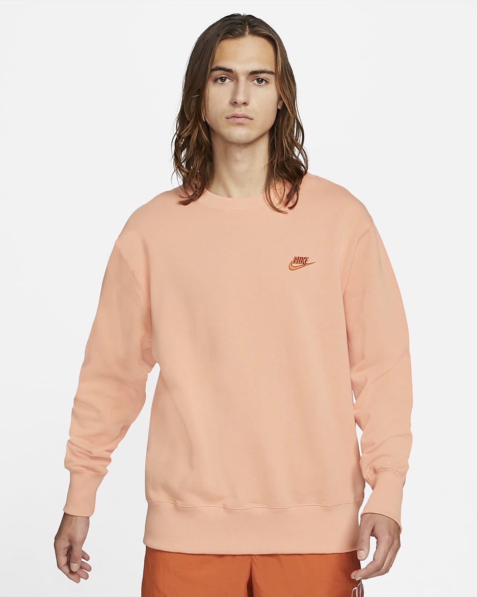 Sudadera clásica de tejido Fleece para hombre Nike Sportswear - Ágata melocotón/Siena claro