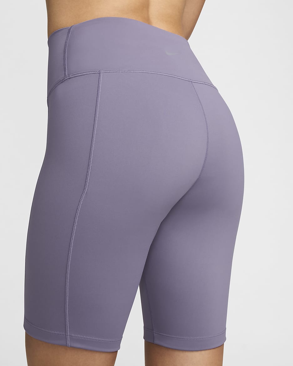 Nike One Leak Protection: Periodensichere Bike Shorts mit mittelhohem Bund für Damen (ca. 20,5 cm) - Daybreak/Schwarz