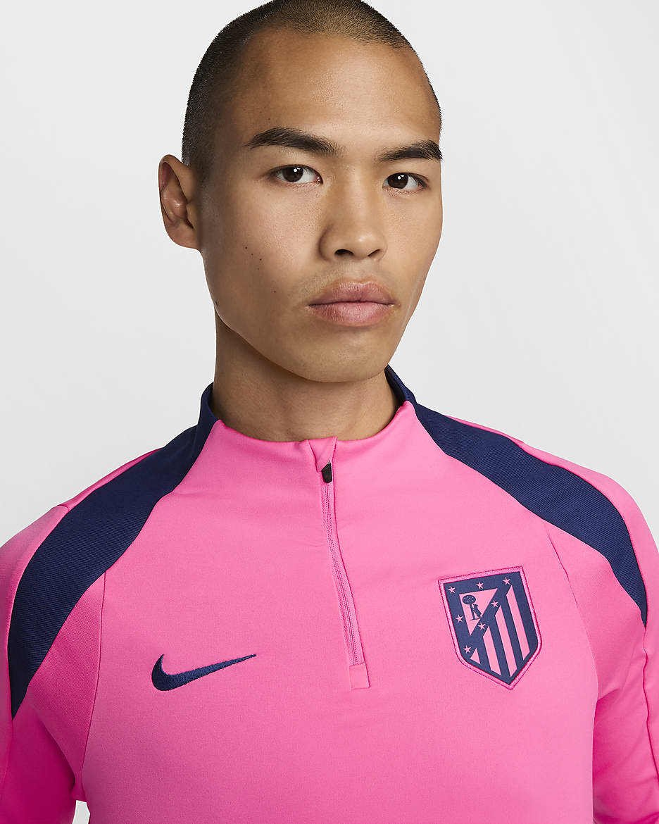 Atlético Madrid Strike Third Nike Dri-FIT Fußball-Drill-Oberteil (Herren) - Pink Glow/Blue Void