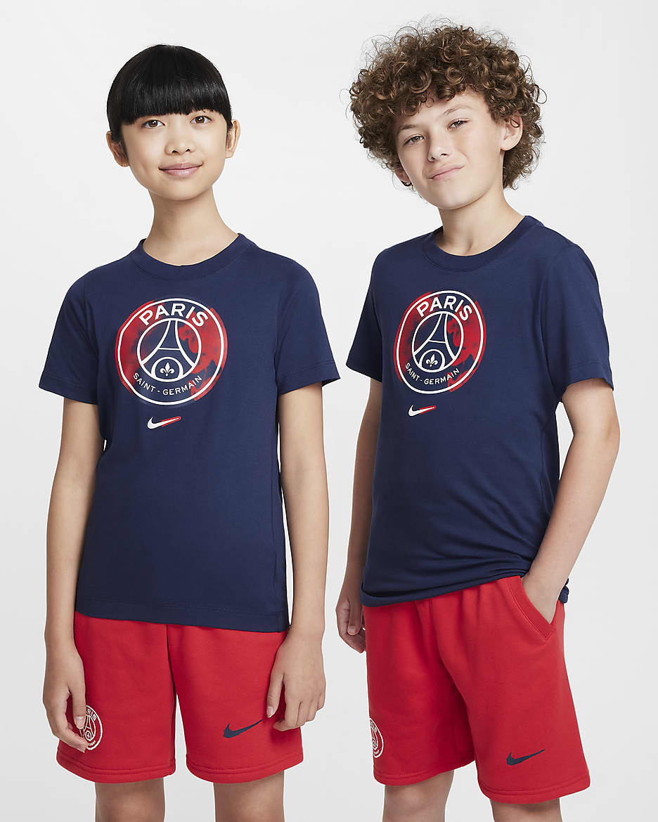 Paris Saint-Germain Nike Genç Çocuk Futbol Tişörtü - Midnight Navy