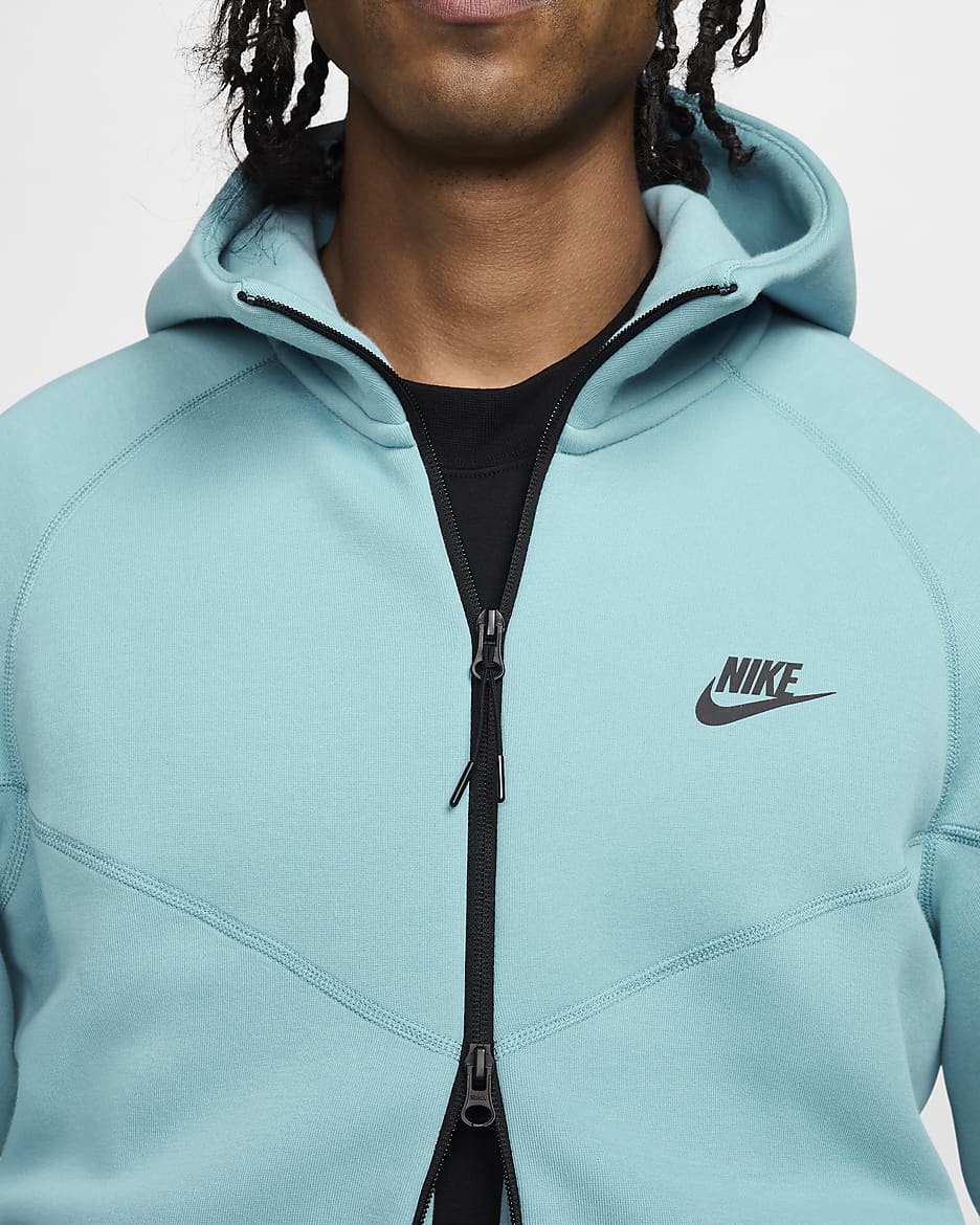 Nike Sportswear Tech Fleece Windrunner Men's Full-Zip Hoodie - Denim Turquoise/Black