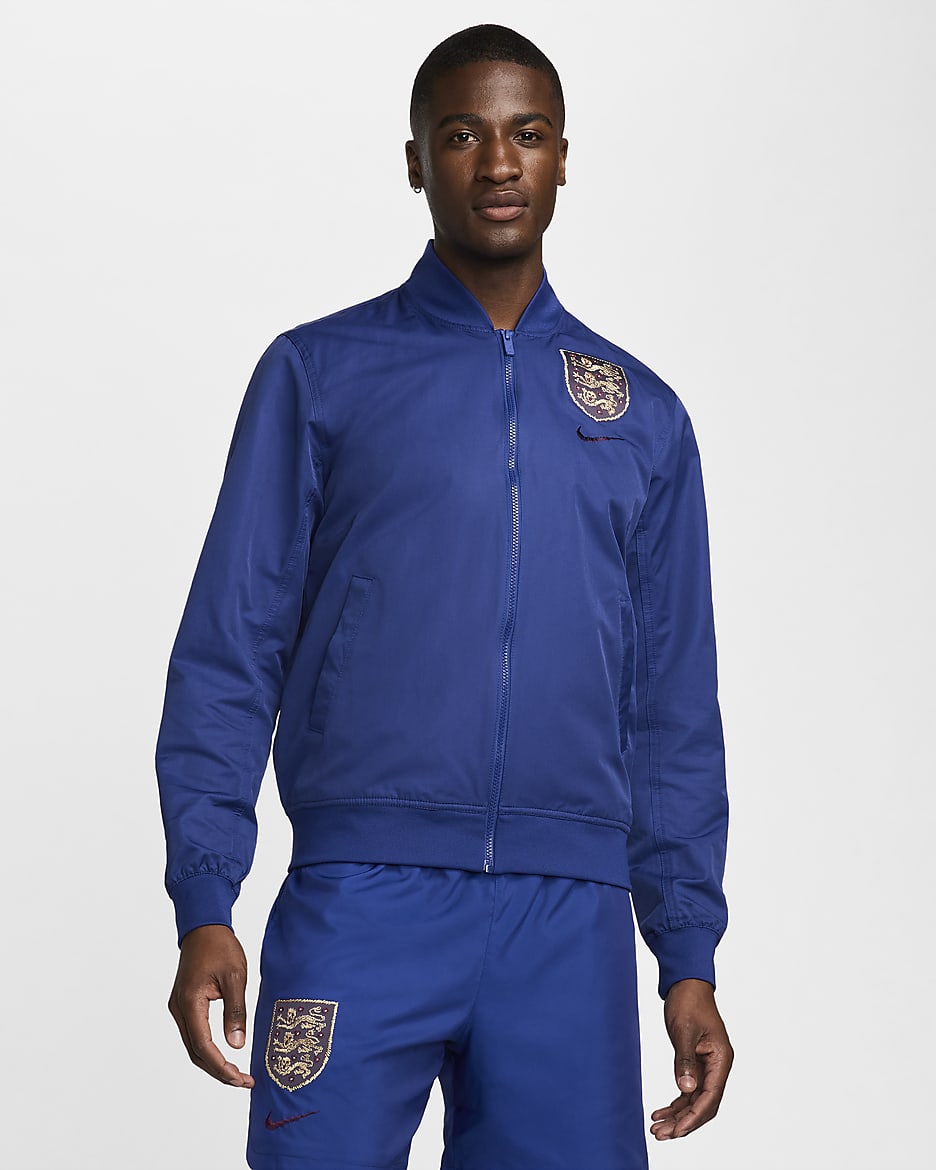 Inglaterra Sport Essentials Chaqueta bomber de tejido Woven Nike Football - Hombre - Deep Royal Blue/Deep Royal Blue/Sesame/Rosewood