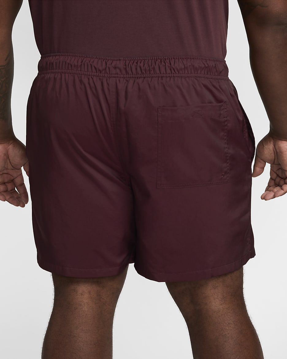 Nike Club Men's Woven Flow Shorts - Burgundy Crush/White