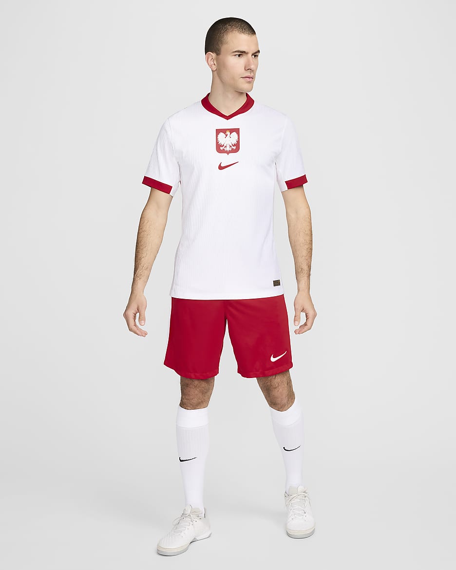 Męska koszulka piłkarska z krótkim rękawem Authentic Nike Dri-FIT ADV Polska Match 2024/25 (wersja domowa) - Biel/Sport Red/Sport Red