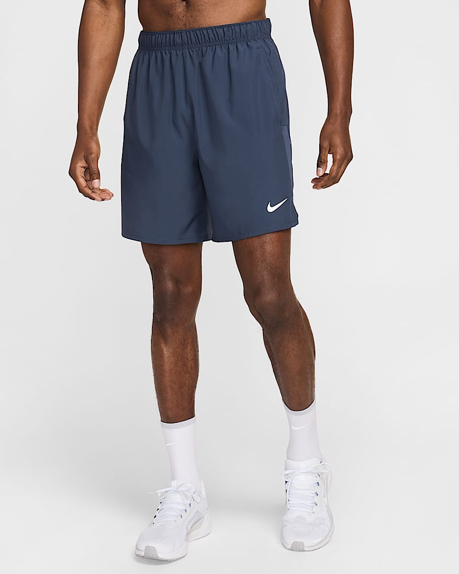 Short de running non doublé 18 cm Dri-FIT Nike Challenger pour homme - Thunder Blue/Thunder Blue/Thunder Blue